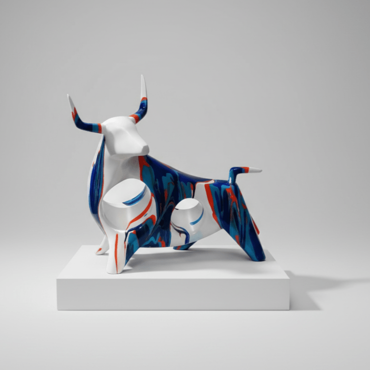 Hom & Ember – Elegant Norwegian Bull Figurine in Premium Resin for a Stylish Display with Timeless Charm - Hom & Ember