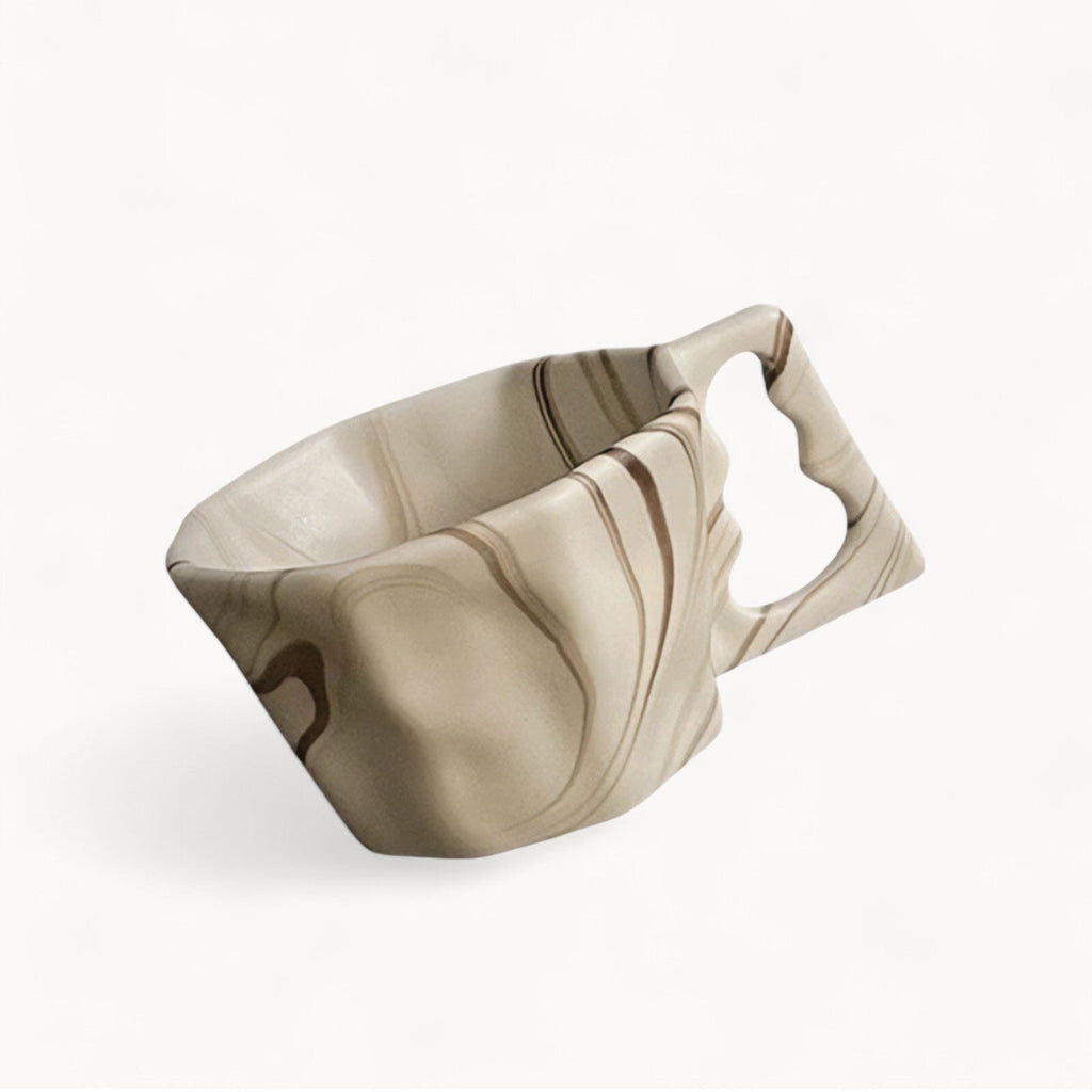 Hom & Ember – Elegant Octagonal Ceramic Mug in Soft Pastel Hues for a Stylish Kitchen Aesthetics - Hom & Ember