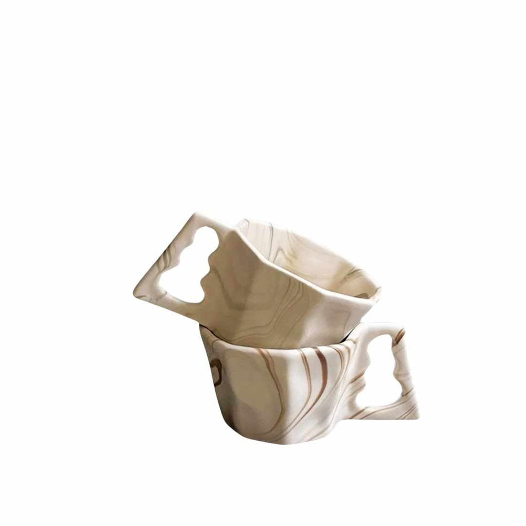 Hom & Ember – Elegant Octagonal Ceramic Mug in Soft Pastel Hues for a Stylish Kitchen Aesthetics - Hom & Ember