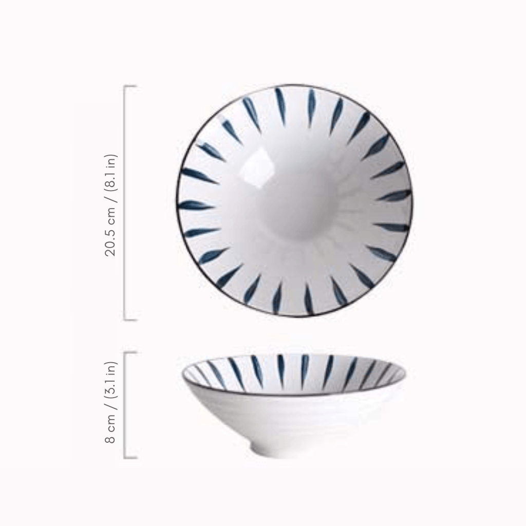 Hom & Ember – Elegant Patterned Ceramic Bowl Set in Navy for a Stylish Touch - Hom & Ember