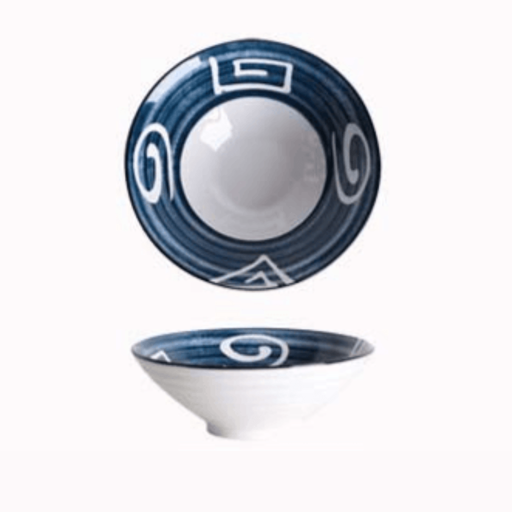 Hom & Ember – Elegant Patterned Ceramic Bowl Set in Navy for a Stylish Touch - Hom & Ember