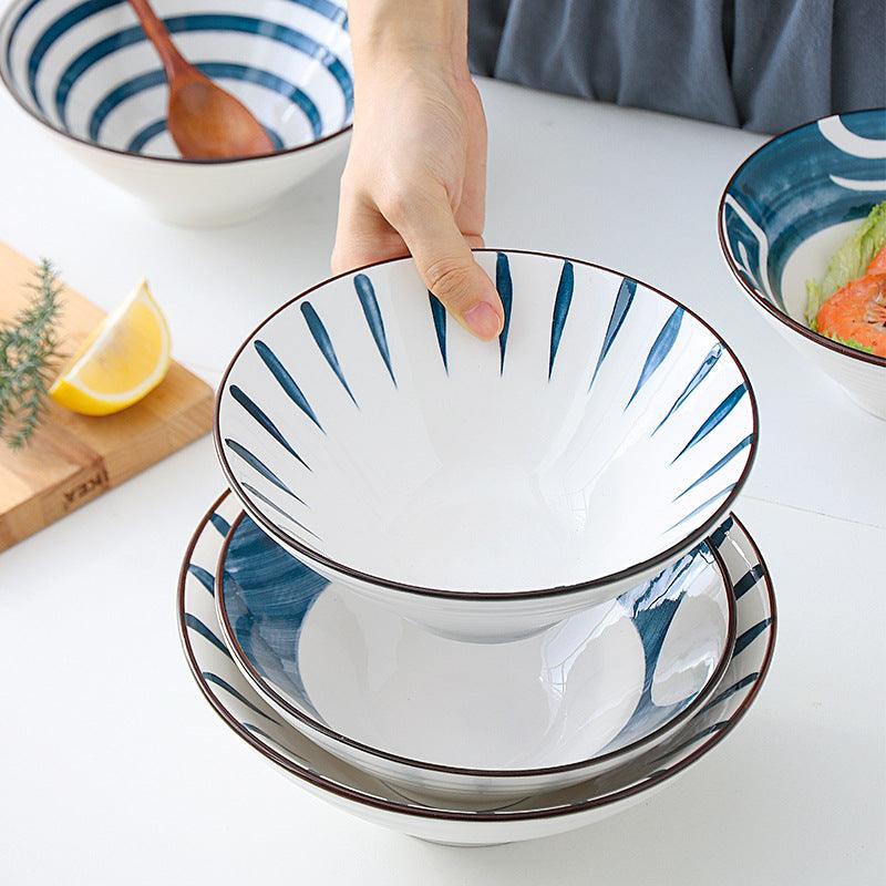 Hom & Ember – Elegant Patterned Ceramic Bowl Set in Navy for a Stylish Touch - Hom & Ember