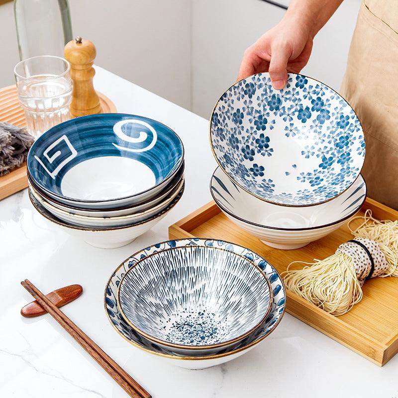 Hom & Ember – Elegant Patterned Ceramic Bowl Set in Navy for a Stylish Touch - Hom & Ember