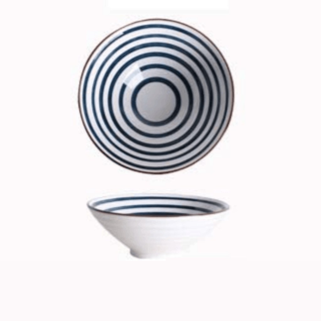 Hom & Ember – Elegant Patterned Ceramic Bowl Set in Navy for a Stylish Touch - Hom & Ember