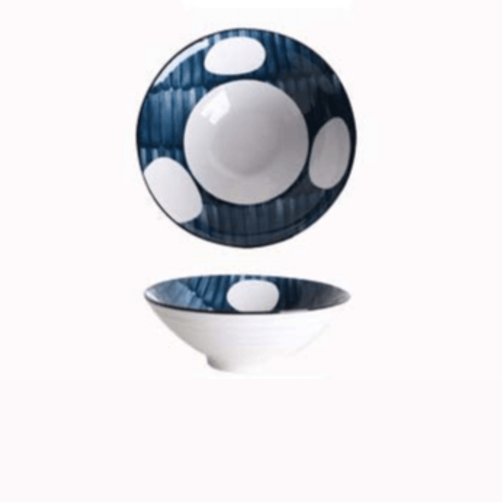 Hom & Ember – Elegant Patterned Ceramic Bowl Set in Navy for a Stylish Touch - Hom & Ember
