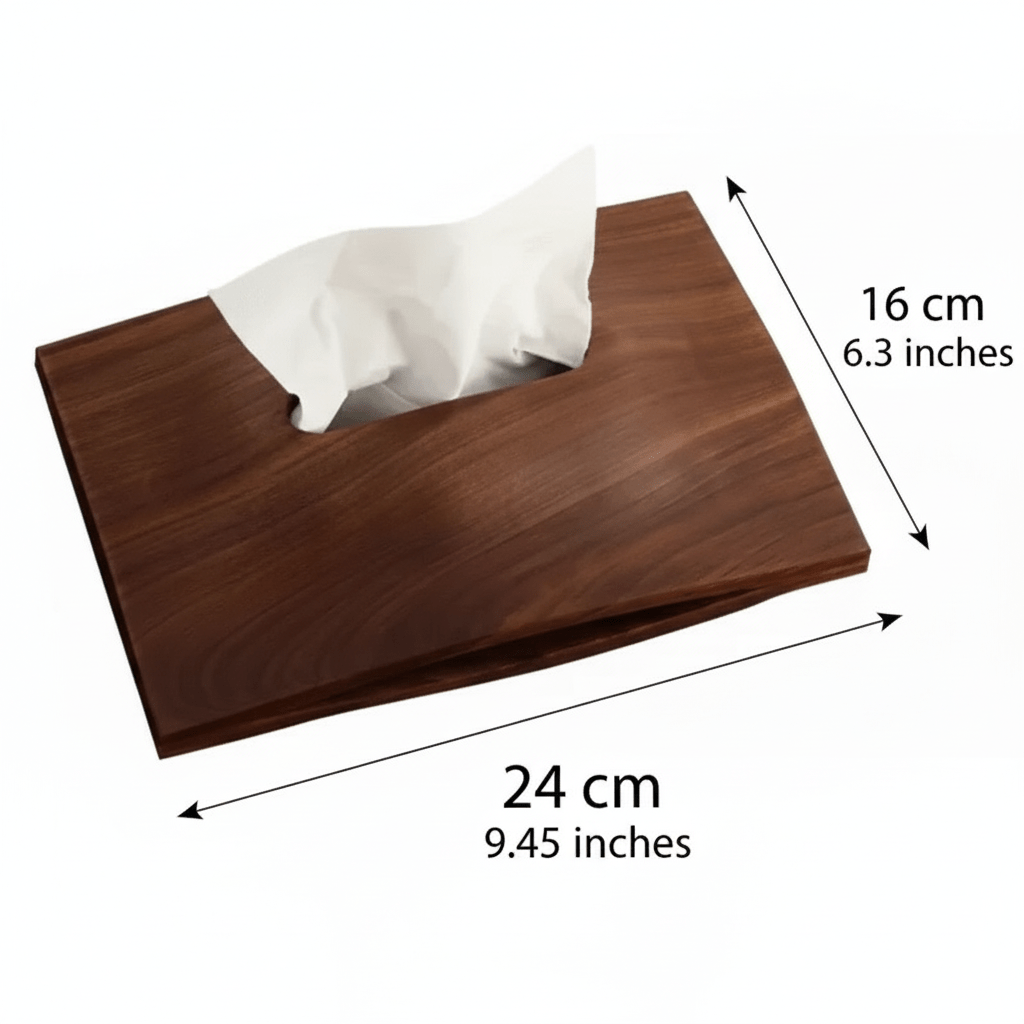 Hom & Ember – Elegant Pine Wood Tissue Box for a Sophisticated Display - Hom & Ember