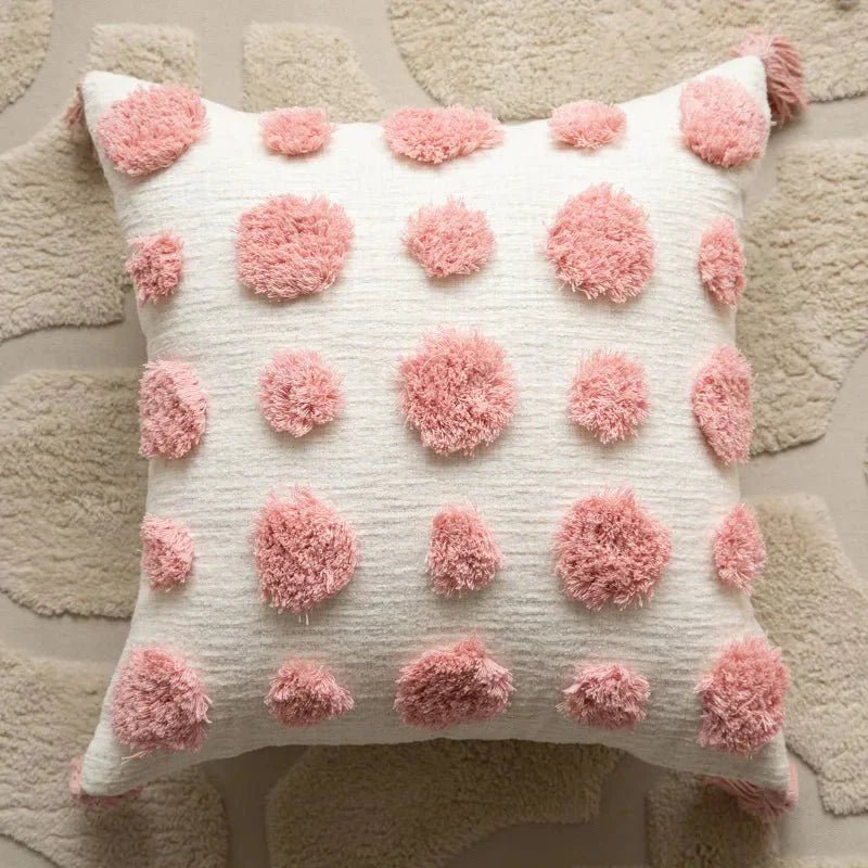 Hom & Ember – Elegant Pink Geometric Cushion Cover for Stylish Interiors with Timeless Charm - Hom & Ember