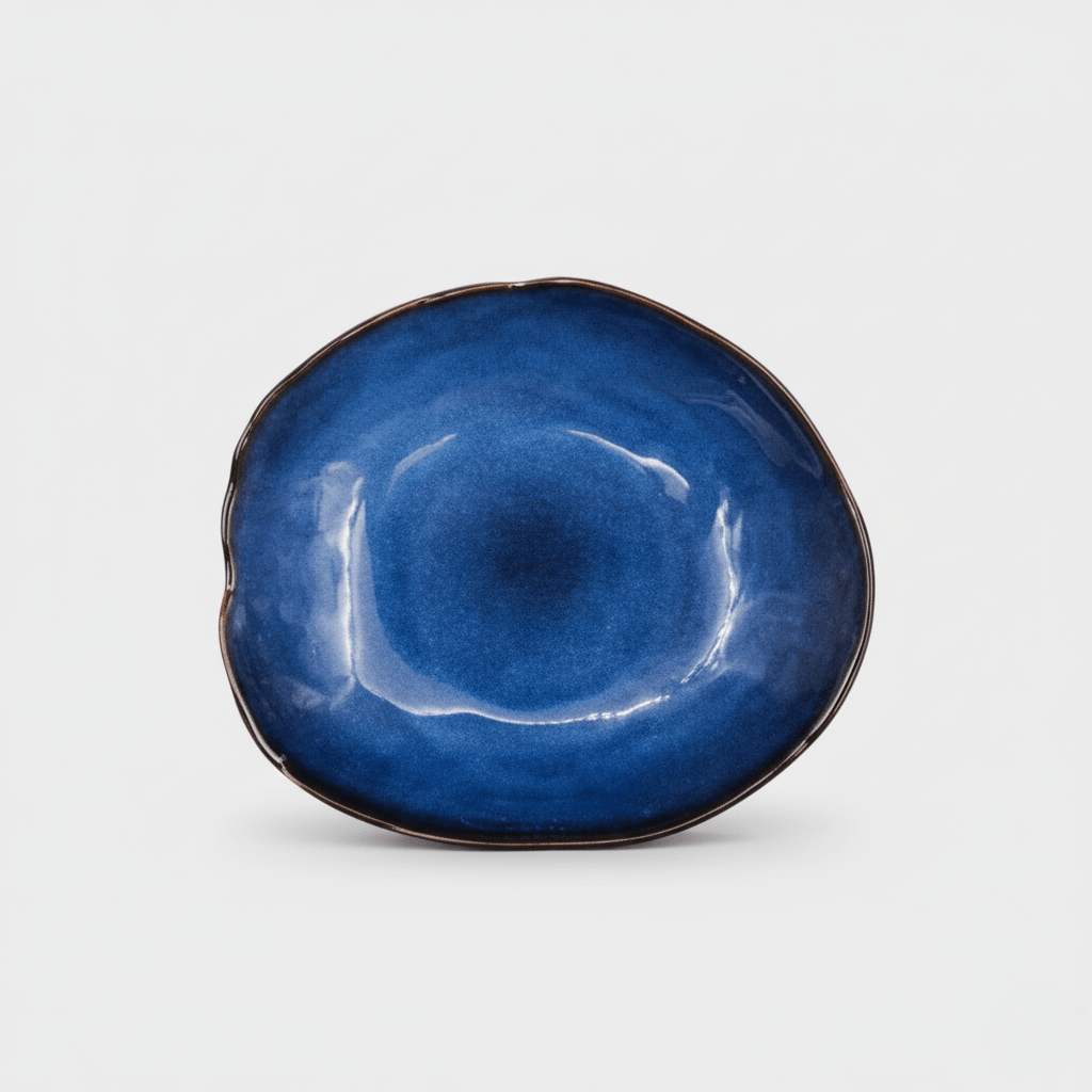 Hom & Ember – Elegant Porcelain Dinner Plate in Ocean Blue for a Sophisticated Dining Experience - Hom & Ember