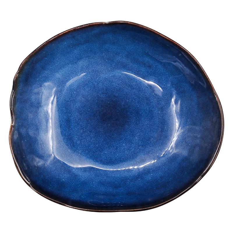 Hom & Ember – Elegant Porcelain Dinner Plate in Ocean Blue for a Sophisticated Dining Experience - Hom & Ember