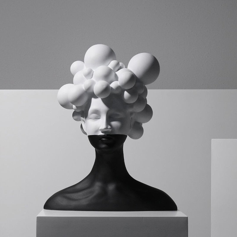 Hom & Ember – Elegant Resin Statue of a Mysterious Woman for a Captivating Display with Timeless Charm - Hom & Ember