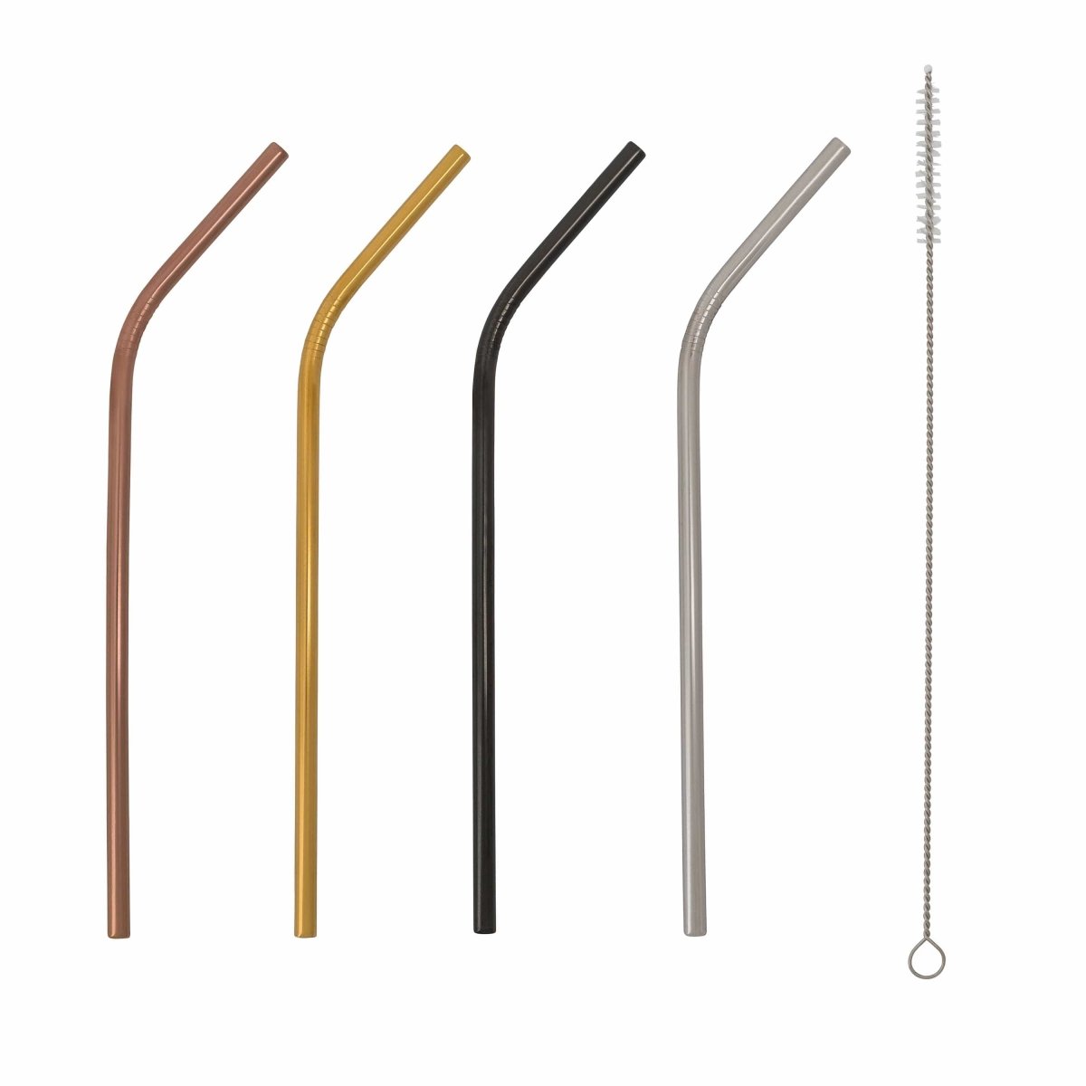 Hom & Ember – Elegant Reusable Stainless Steel Straws in Matte Finish for a Sophisticated Sip - Hom & Ember