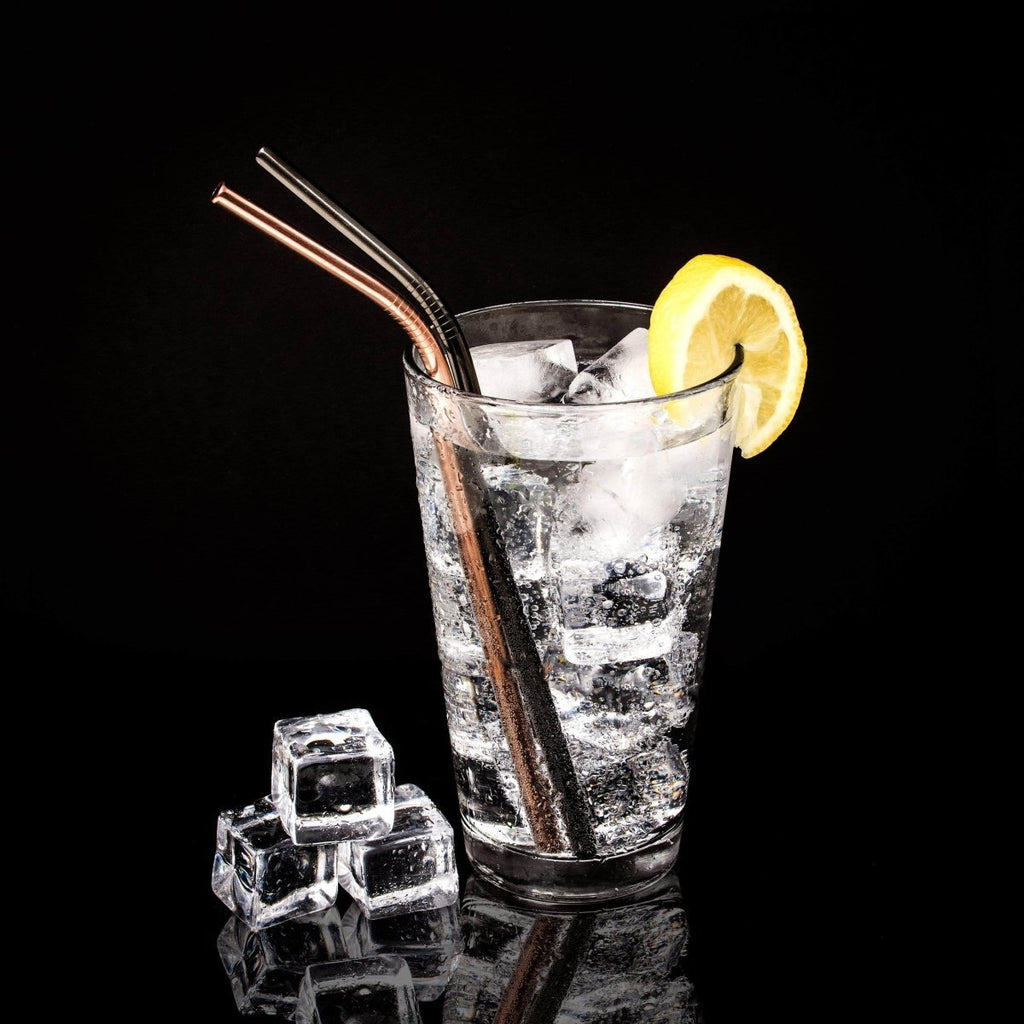 Hom & Ember – Elegant Reusable Stainless Steel Straws in Matte Finish for a Sophisticated Sip - Hom & Ember