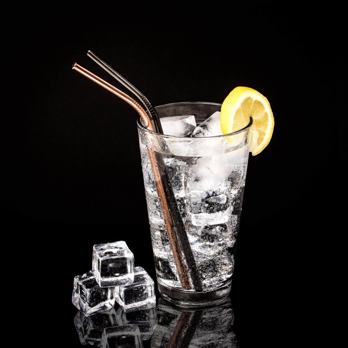 Hom & Ember – Elegant Reusable Stainless Steel Straws in Matte Finish for a Sophisticated Sip - Hom & Ember
