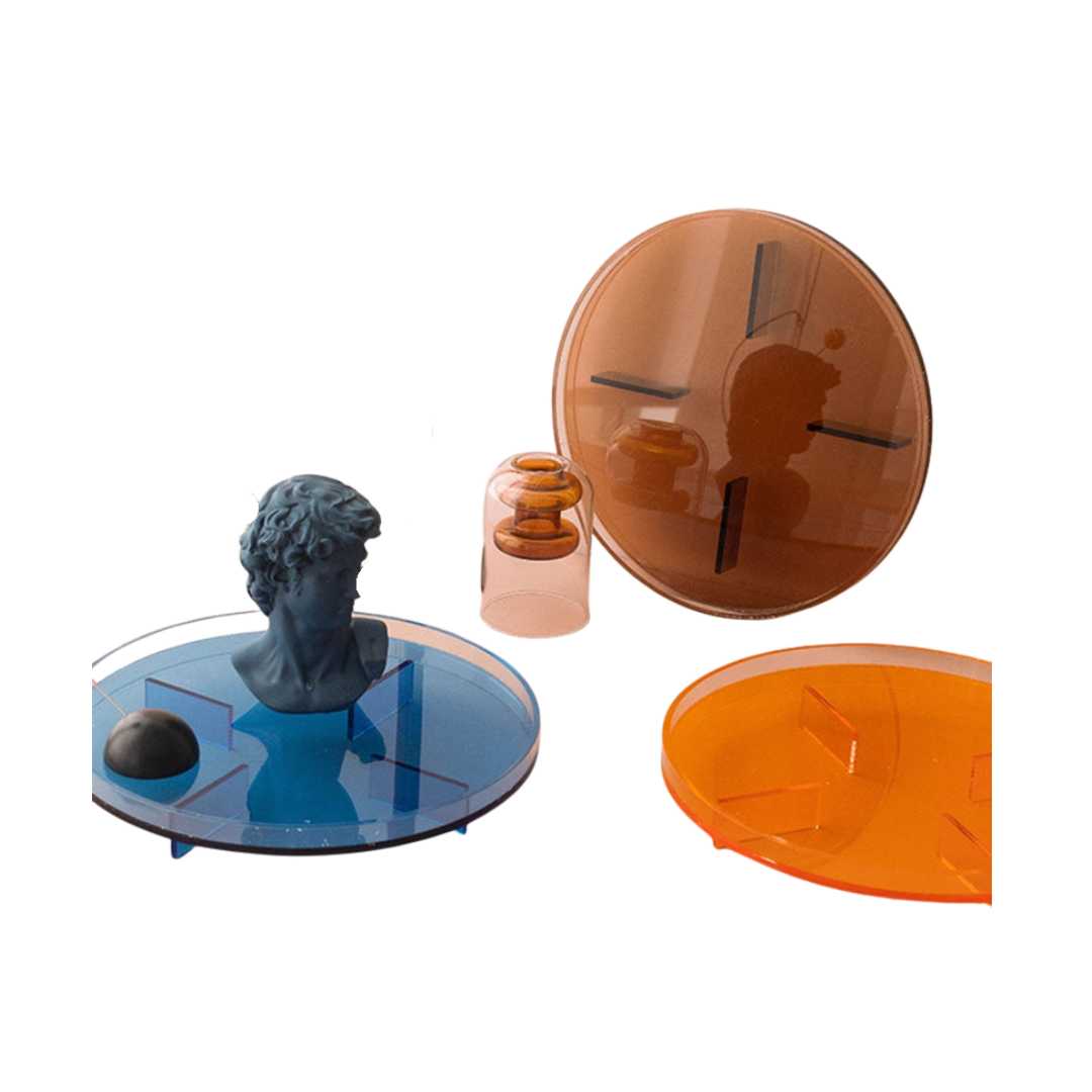 Hom & Ember – Elegant Round Acrylic Tray in Vibrant Hues for a Serene Ambiance - Hom & Ember