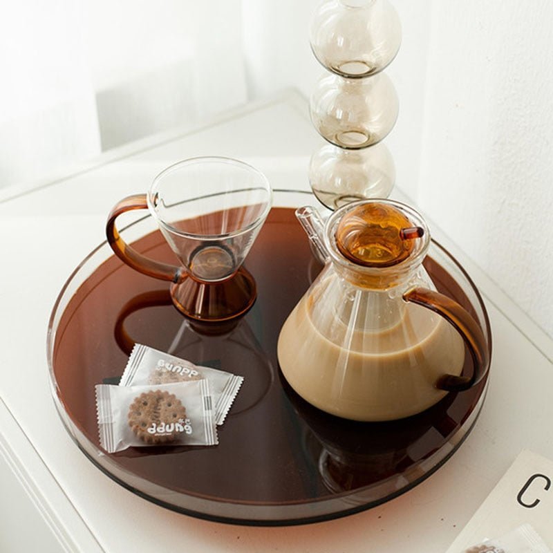 Hom & Ember – Elegant Round Acrylic Tray in Vibrant Hues for a Serene Ambiance - Hom & Ember