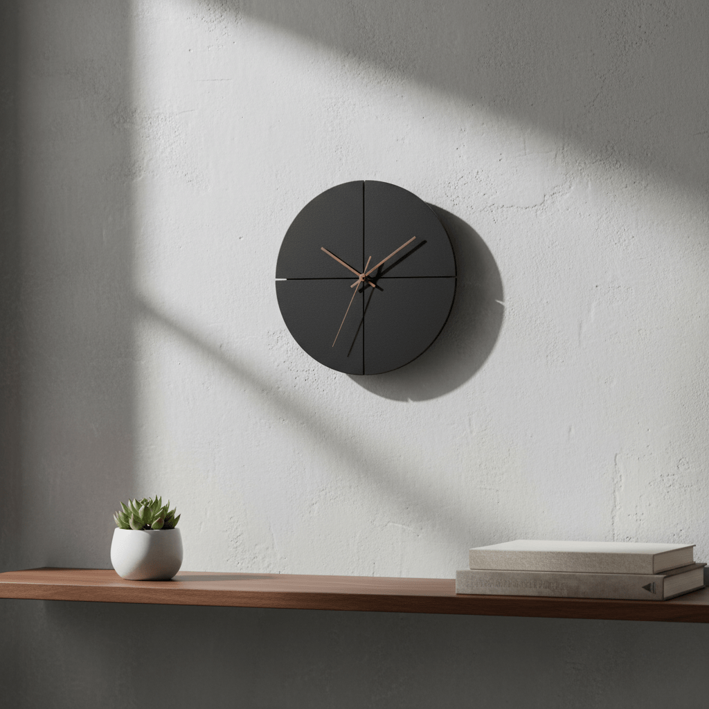 Hom & Ember – Elegant Round Minimalist Face Wall Clock for a Calm and Stylish Space - Hom & Ember