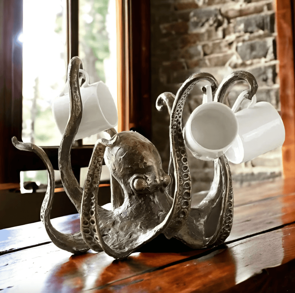 Hom & Ember – Elegant Rustic Octopus Multi - Functional Stand for a Stylish Coastal Ambience - Hom & Ember