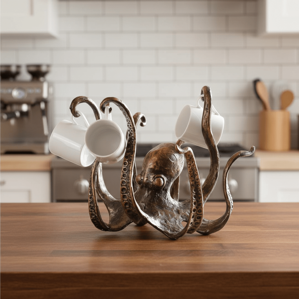Hom & Ember – Elegant Rustic Octopus Multi - Functional Stand for a Stylish Coastal Ambience - Hom & Ember