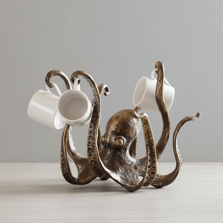 Hom & Ember – Elegant Rustic Octopus Multi - Functional Stand for a Stylish Coastal Ambience - Hom & Ember