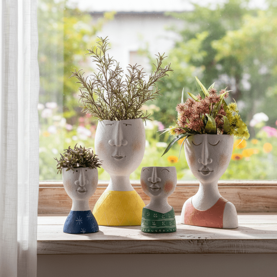 Hom & Ember – Elegant Sculptural Plant Pot for Stylish Interiors, Infusing Serene Ambiance - Hom & Ember