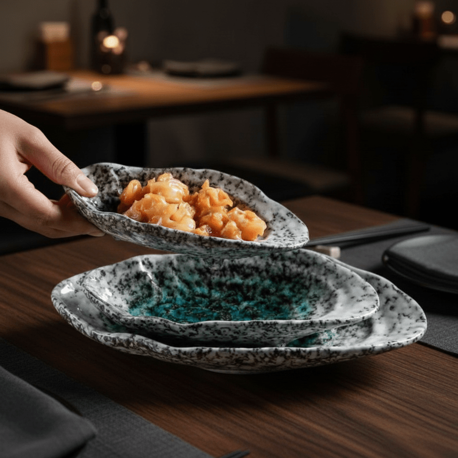Hom & Ember – Elegant Shell - Shaped Serving Platters in Soft Tones for a Serene Dining Experience - Hom & Ember