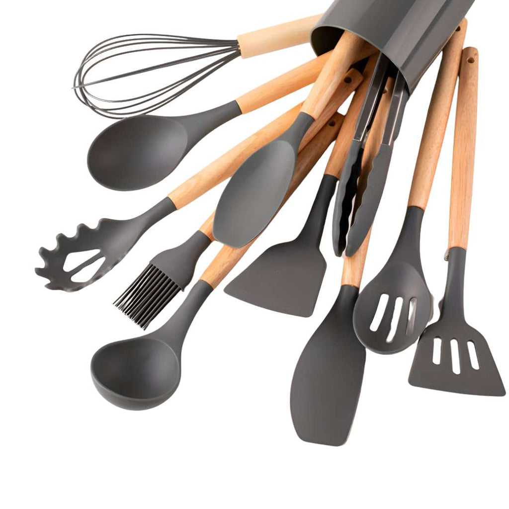 Hom & Ember – Elegant Silicone Utensil Set for Modern Kitchens for a Stylish Culinary Experience - Hom & Ember