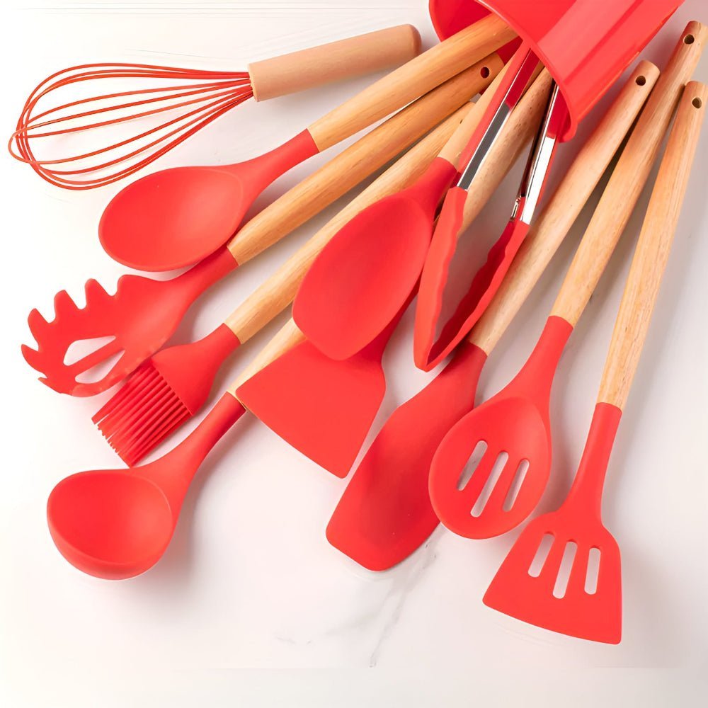 Hom & Ember – Elegant Silicone Utensil Set for Modern Kitchens for a Stylish Culinary Experience - Hom & Ember