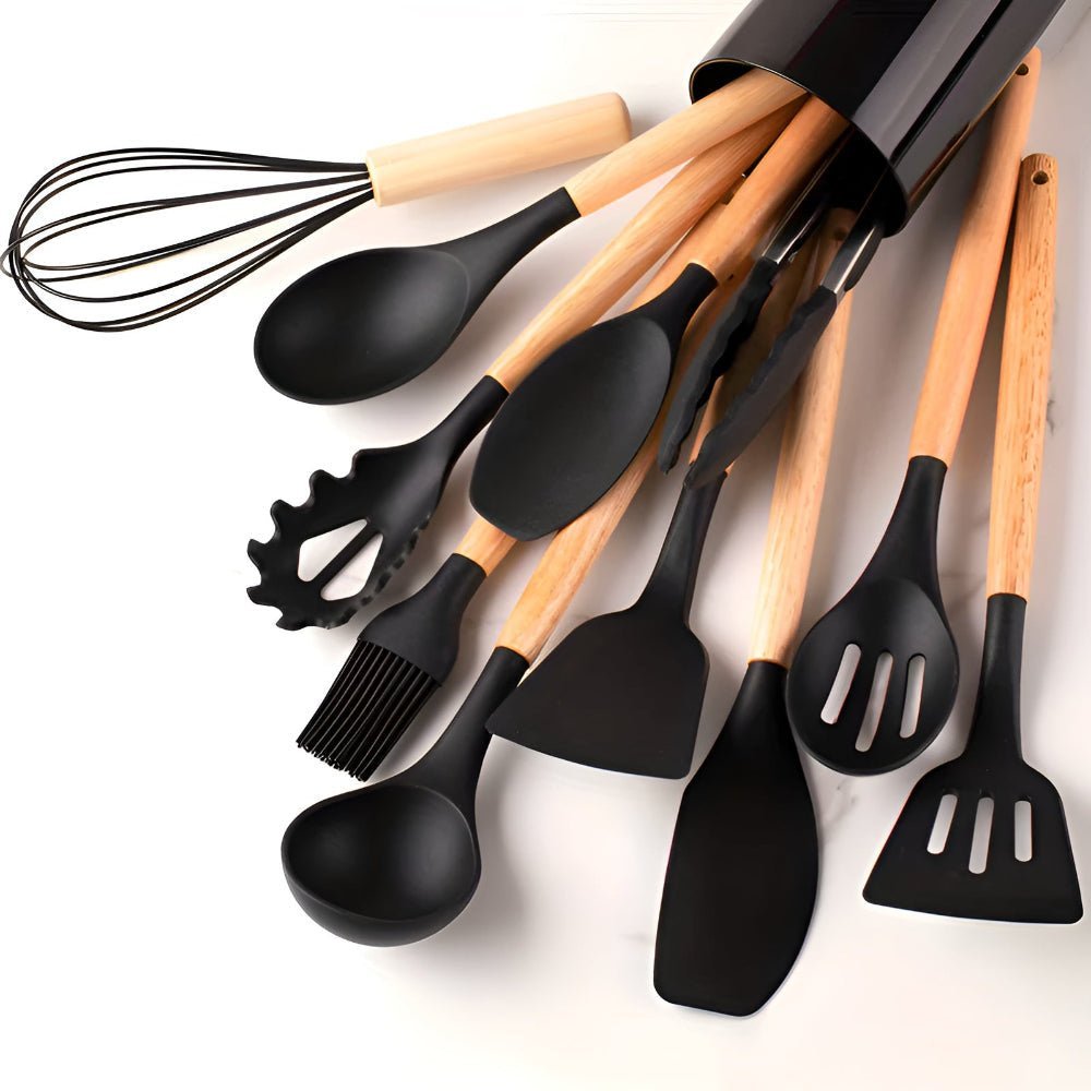 Hom & Ember – Elegant Silicone Utensil Set for Modern Kitchens for a Stylish Culinary Experience - Hom & Ember