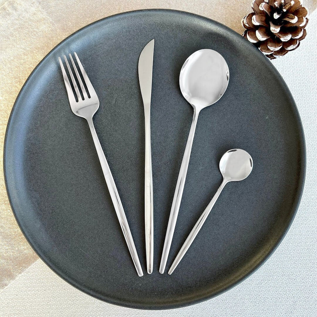 Hom & Ember – Elegant Stainless Steel Cutlery Ensemble for Sophisticated Dining and Table Setting with Timeless Charm - Hom & Ember