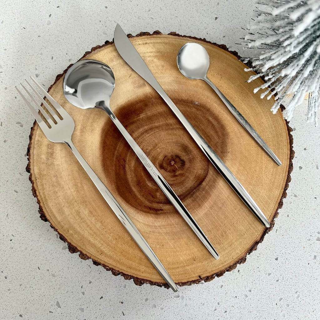Hom & Ember – Elegant Stainless Steel Cutlery Ensemble for Sophisticated Dining and Table Setting with Timeless Charm - Hom & Ember