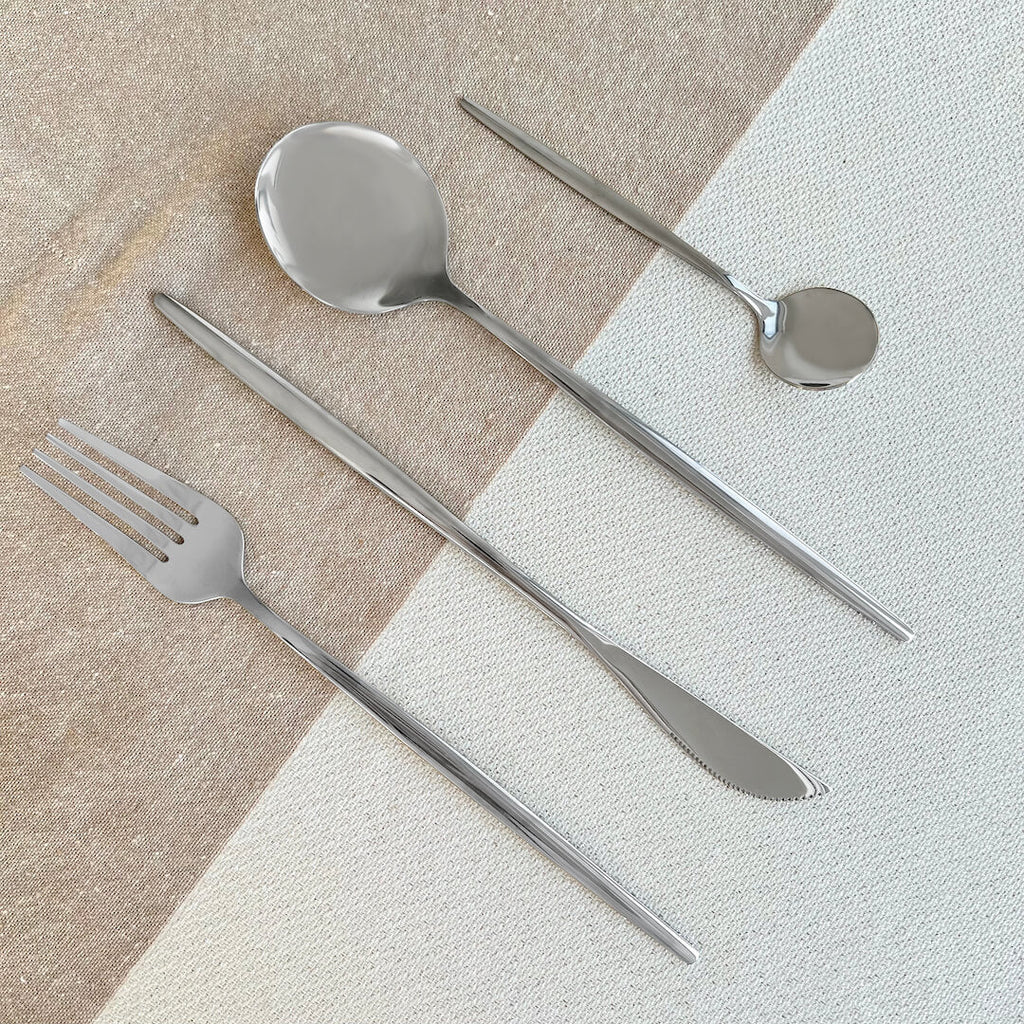 Hom & Ember – Elegant Stainless Steel Cutlery Ensemble for Sophisticated Dining and Table Setting with Timeless Charm - Hom & Ember