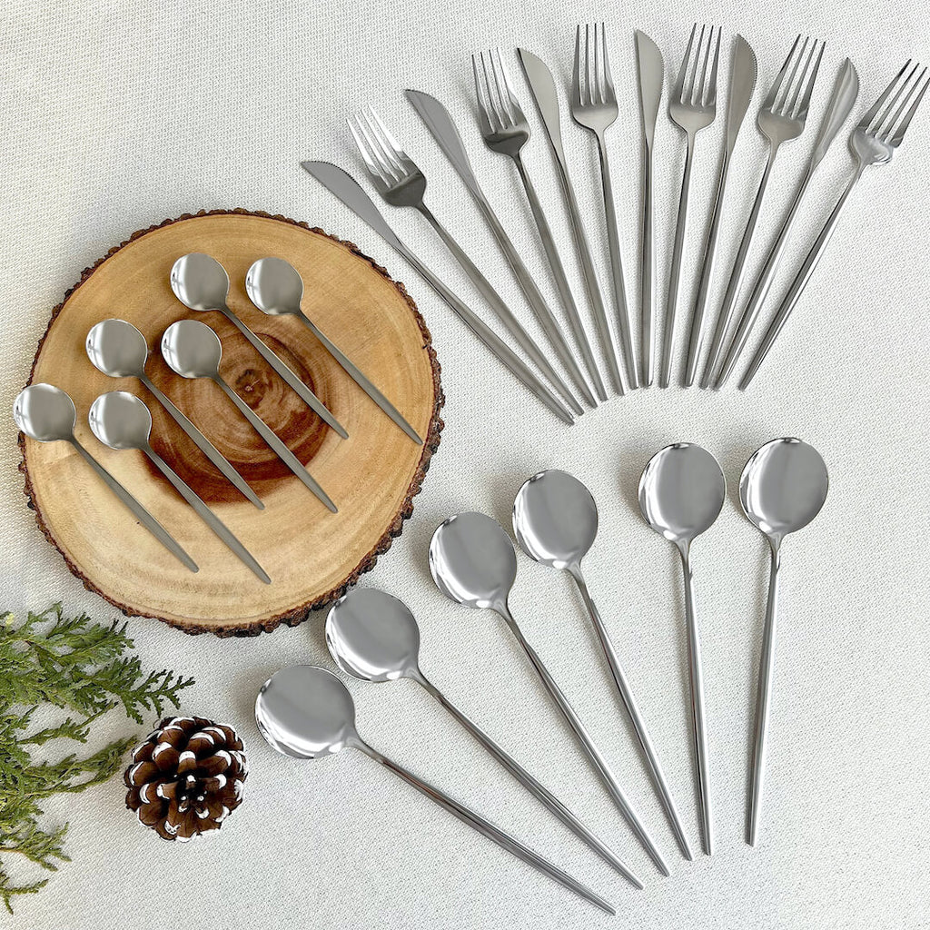 Hom & Ember – Elegant Stainless Steel Cutlery Ensemble for Sophisticated Dining and Table Setting with Timeless Charm - Hom & Ember