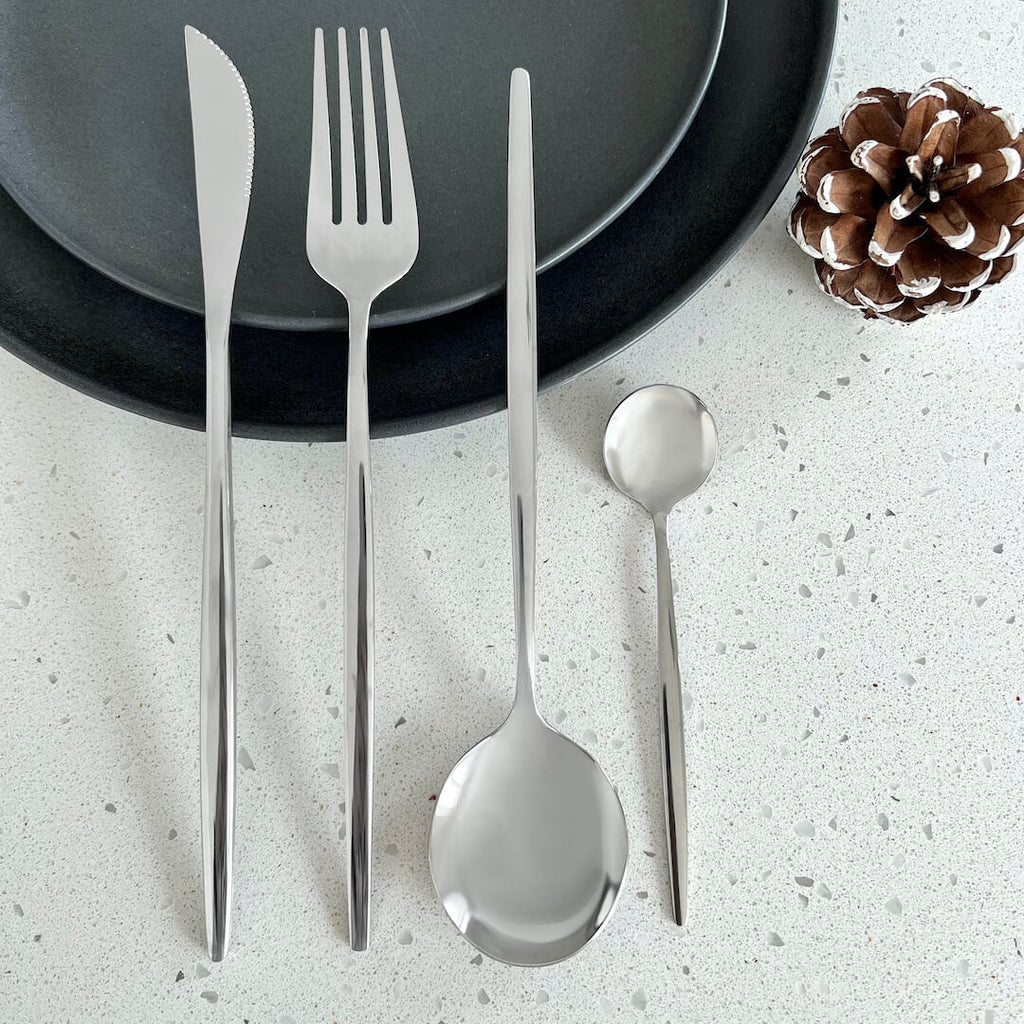 Hom & Ember – Elegant Stainless Steel Cutlery Ensemble for Sophisticated Dining and Table Setting with Timeless Charm - Hom & Ember
