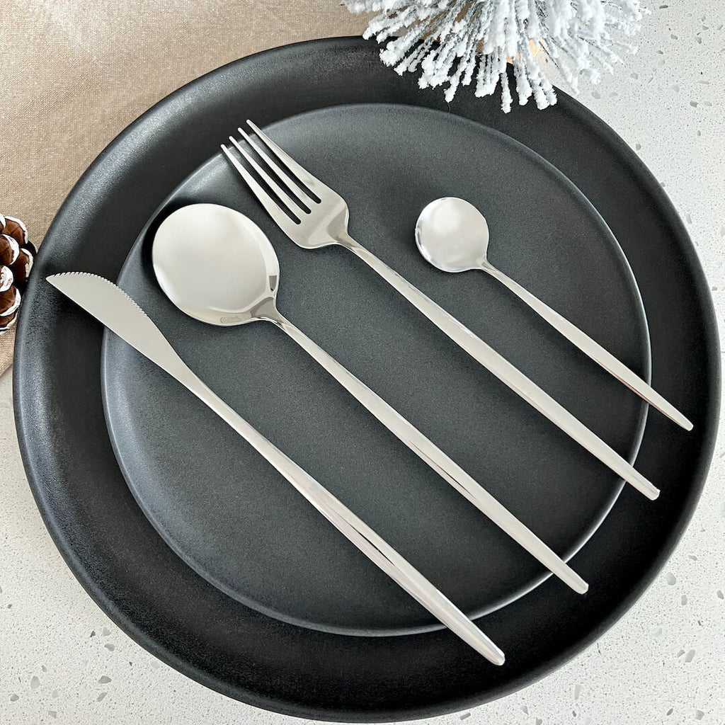 Hom & Ember – Elegant Stainless Steel Cutlery Ensemble for Sophisticated Dining and Table Setting with Timeless Charm - Hom & Ember
