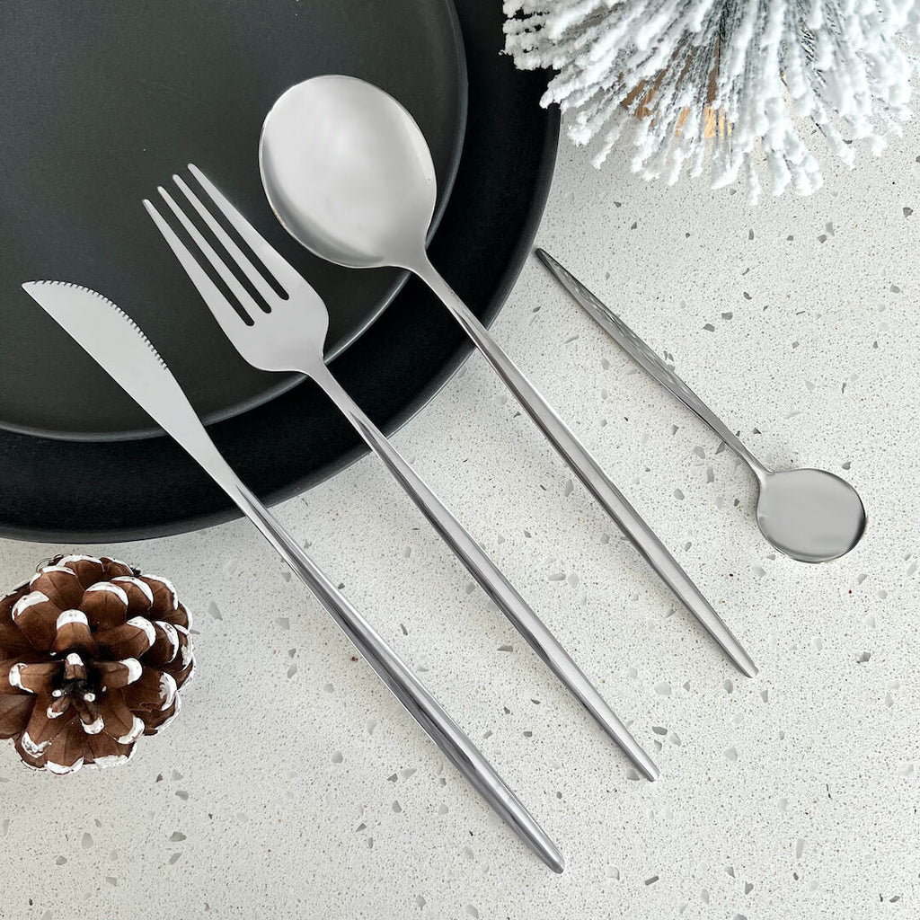 Hom & Ember – Elegant Stainless Steel Cutlery Ensemble for Sophisticated Dining and Table Setting with Timeless Charm - Hom & Ember