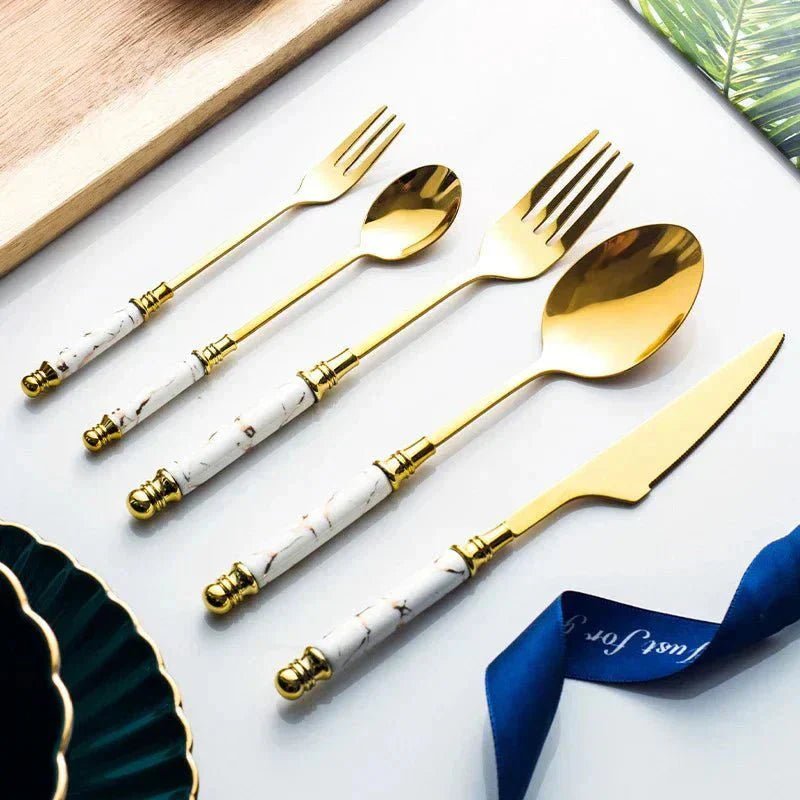 Hom & Ember – Elegant Stainless Steel Cutlery Set for a Refined Dining Experience - Hom & Ember