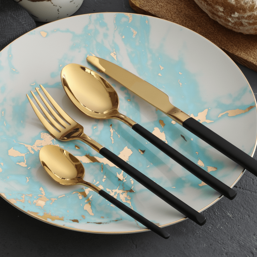 Hom & Ember – Elegant Stainless Steel Cutlery Set for a Timeless Dining Experience - Hom & Ember