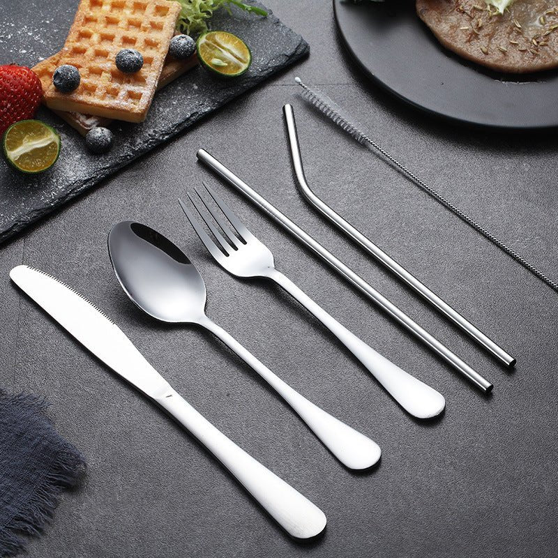 Hom & Ember – Elegant Stainless Steel Cutlery Set in Chic Portable Case for Effortless Dining Experience - Hom & Ember