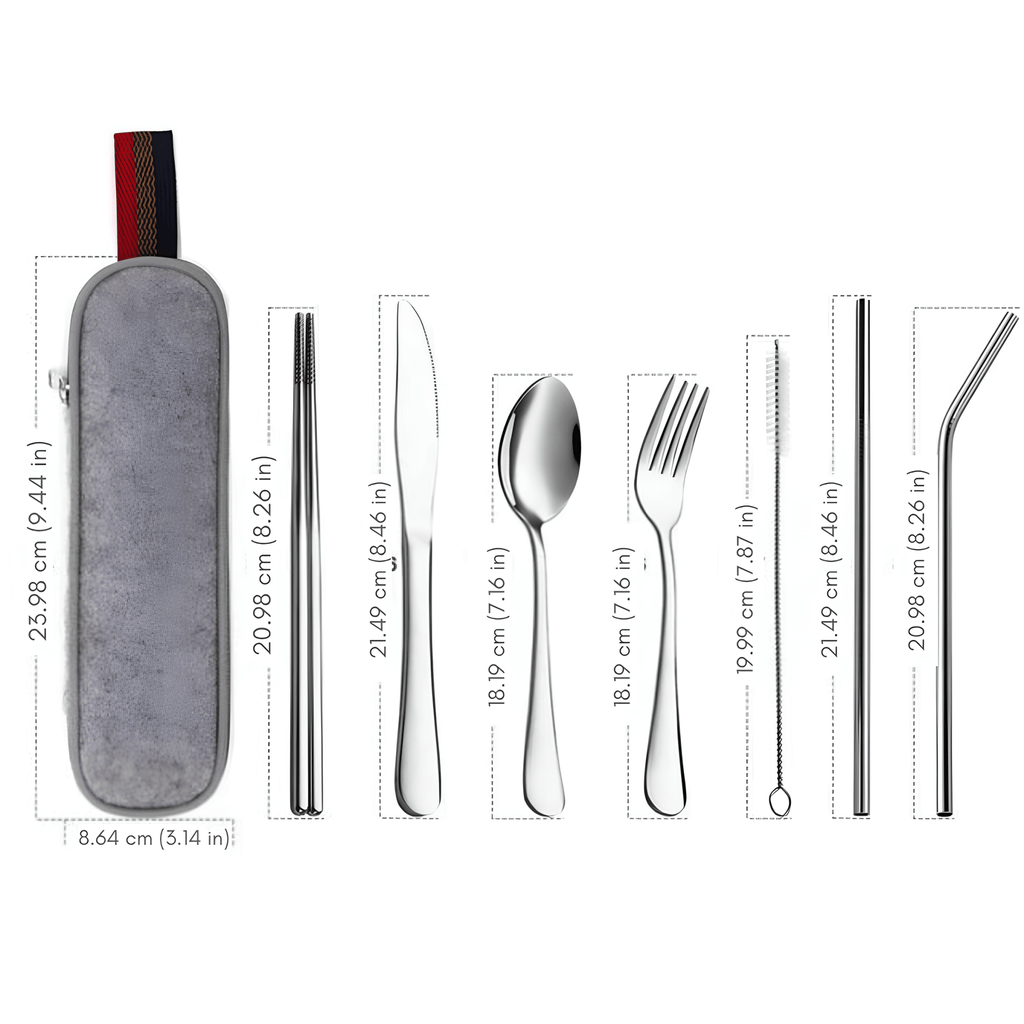 Hom & Ember – Elegant Stainless Steel Cutlery Set in Chic Portable Case for Effortless Dining Experience - Hom & Ember