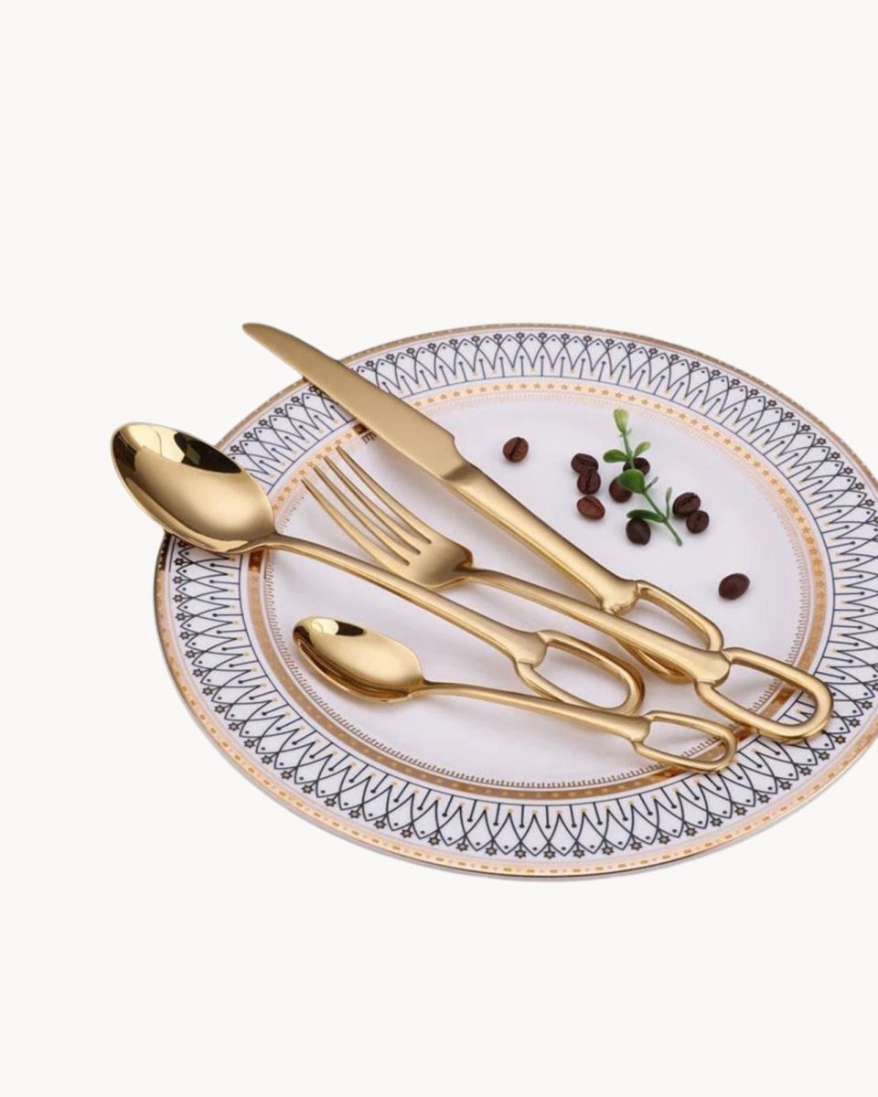 Hom & Ember – Elegant Stainless Steel Cutlery Set with Ring Handle for Sophisticated Dining - Hom & Ember