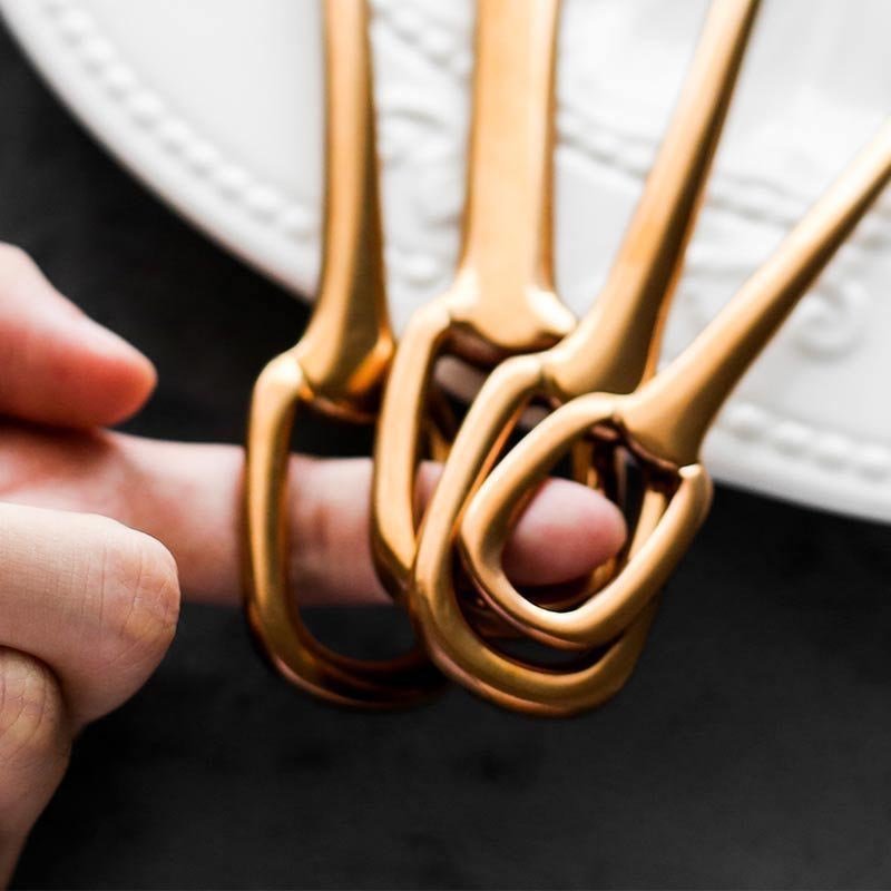 Hom & Ember – Elegant Stainless Steel Cutlery Set with Ring Handle for Sophisticated Dining - Hom & Ember