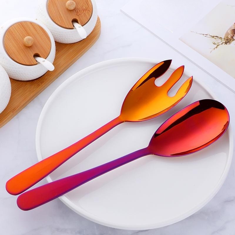 Hom & Ember – Elegant Stainless Steel Serving Spoon and Fork Set for a Sophisticated Dining Experience - Hom & Ember
