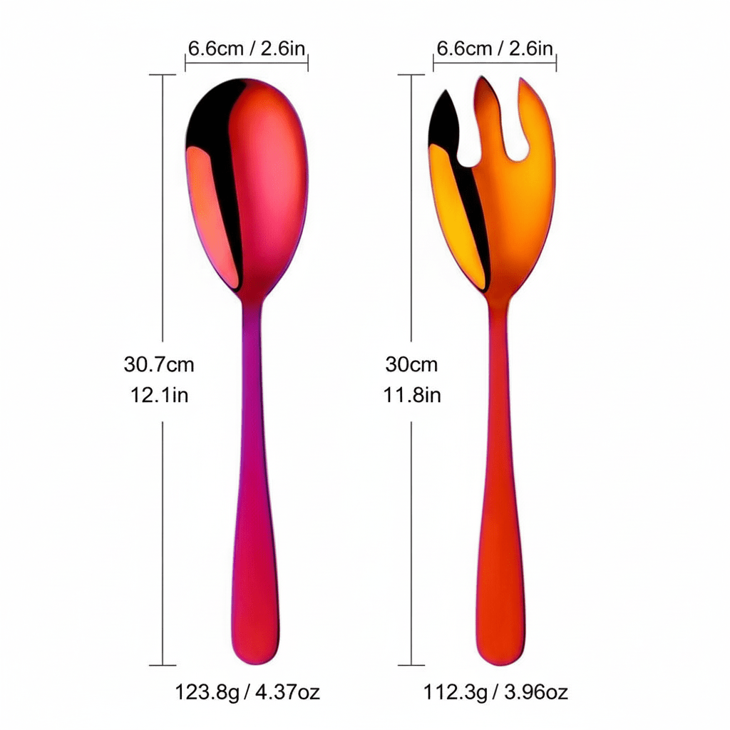 Hom & Ember – Elegant Stainless Steel Serving Spoon and Fork Set for a Sophisticated Dining Experience - Hom & Ember