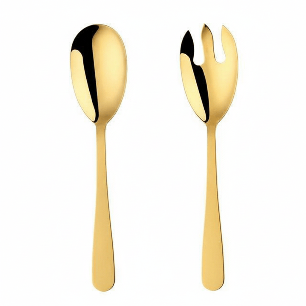 Hom & Ember – Elegant Stainless Steel Serving Spoon and Fork Set for a Sophisticated Dining Experience - Hom & Ember