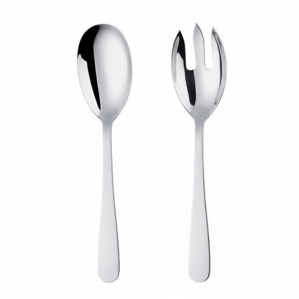 Hom & Ember – Elegant Stainless Steel Serving Spoon and Fork Set for a Sophisticated Dining Experience - Hom & Ember