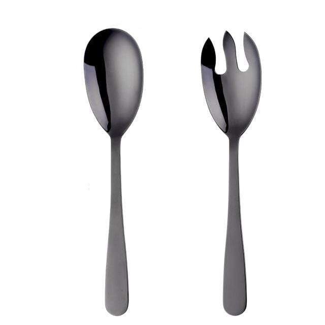 Hom & Ember – Elegant Stainless Steel Serving Spoon and Fork Set for a Sophisticated Dining Experience - Hom & Ember
