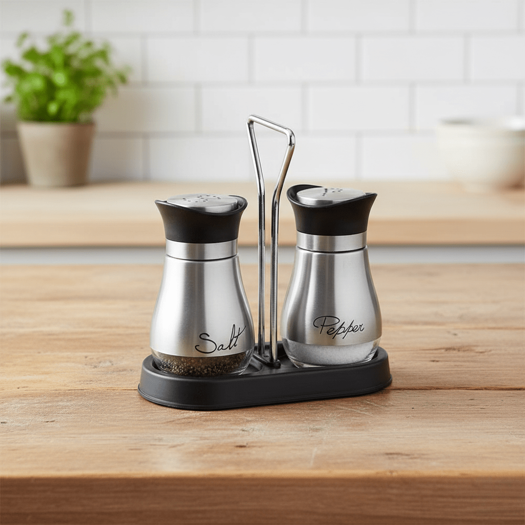 Hom & Ember – Elegant Stainless Steel Shaker Duo for a Chic Dining Experience - Hom & Ember