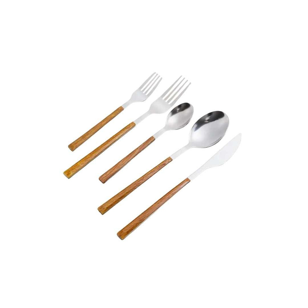 Hom & Ember – Elegant Steel and Wood Cutlery Set for Dining Experiences with Timeless Charm - Hom & Ember
