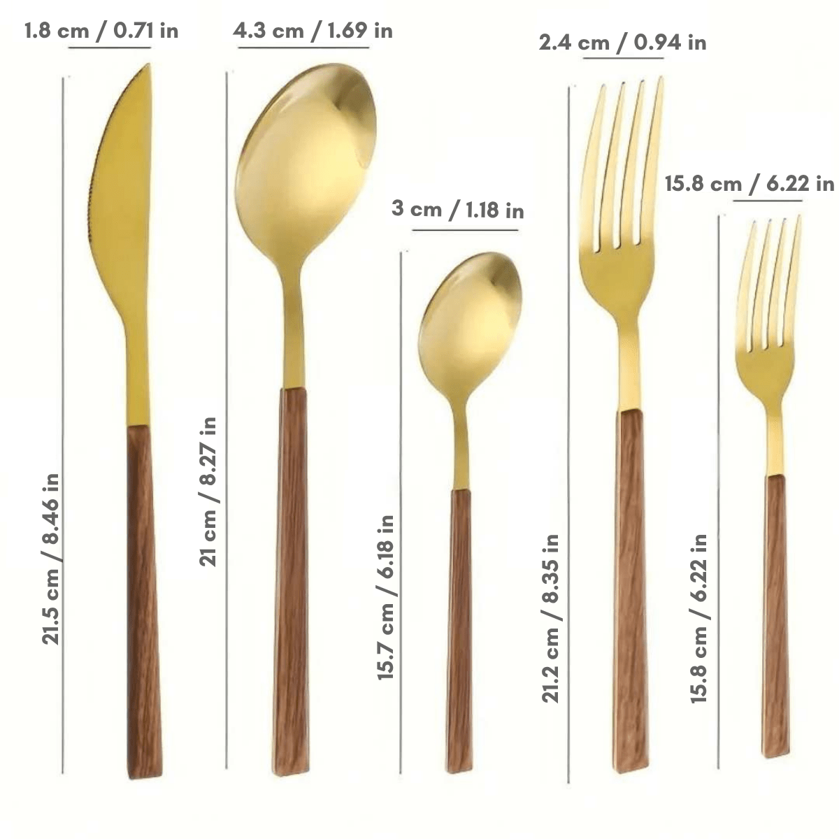 Hom & Ember – Elegant Steel and Wood Cutlery Set for Dining Experiences with Timeless Charm - Hom & Ember