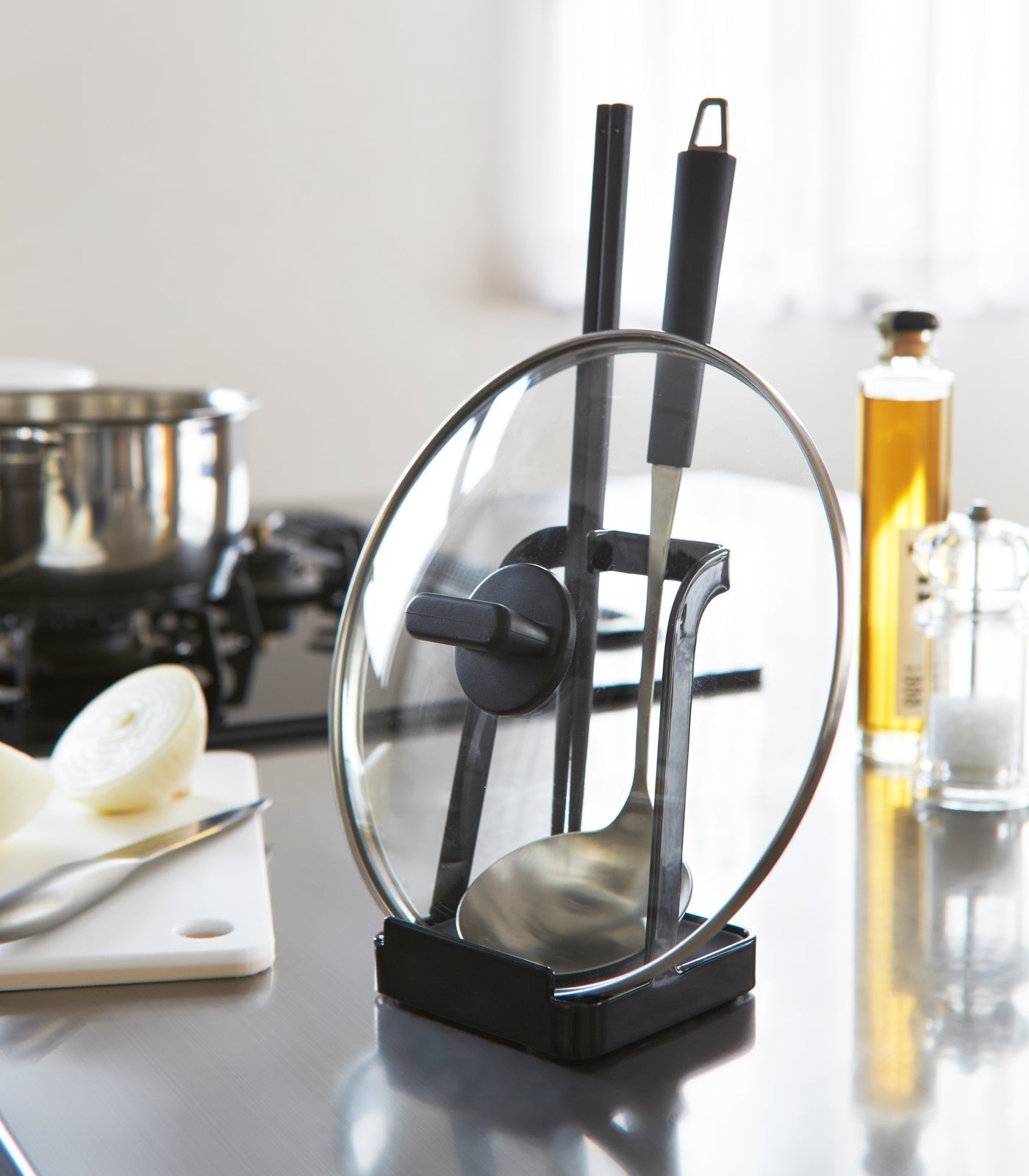 Hom & Ember – Elegant Steel Lid and Ladle Holder for a Chic Kitchen Aesthetic - Hom & Ember